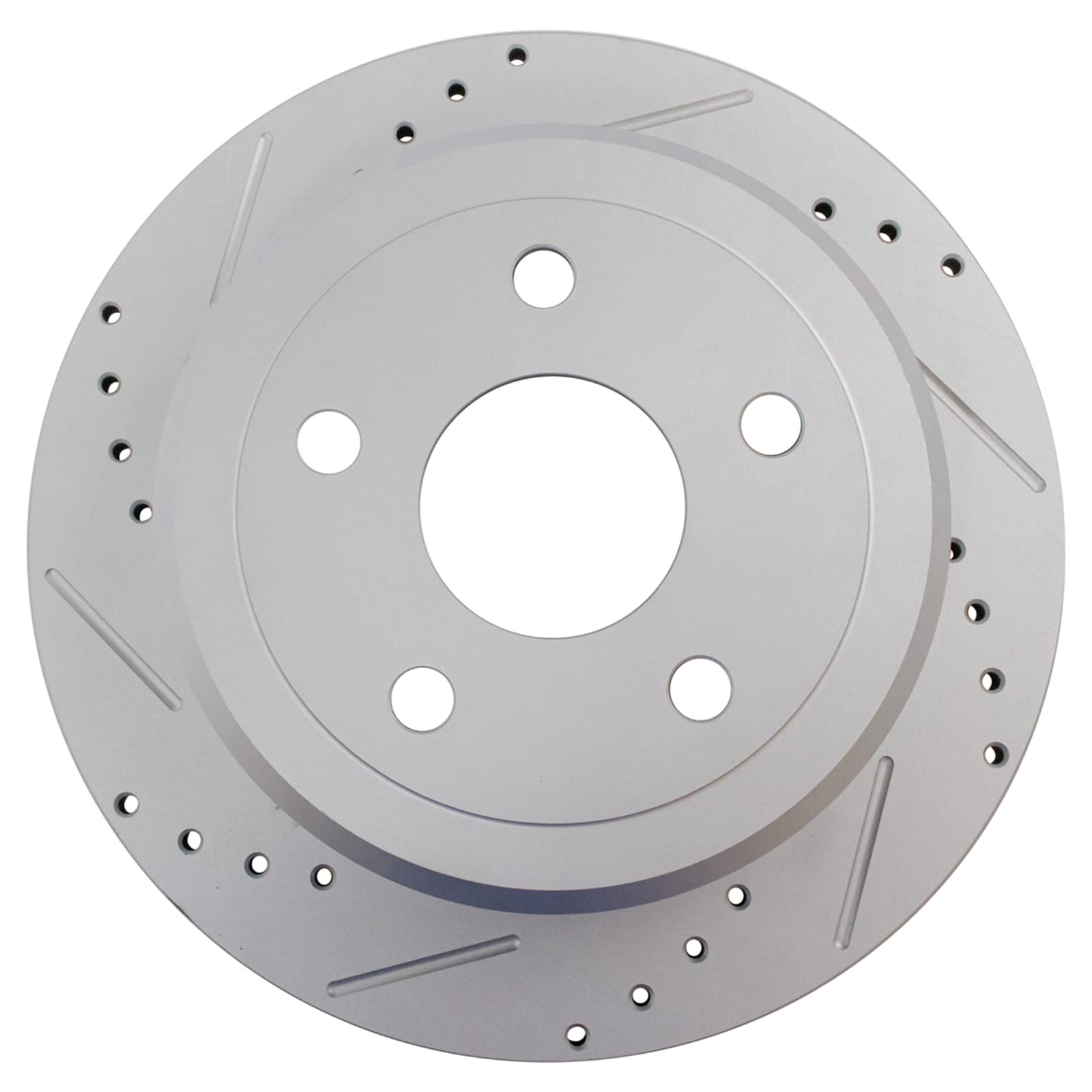 Trq Rear Performance Brake Rotors Set Solid Premium G-Coated Cross Drilled & Slotted Compatible With 2007-2017 Jeep Wrangler 201
