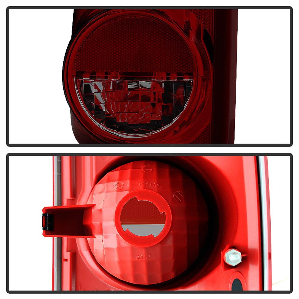 ACANII Tail Lights for 2005-2011 Dodge Dakota - Blk Tinted Left+Right Replacement, Midnight Red