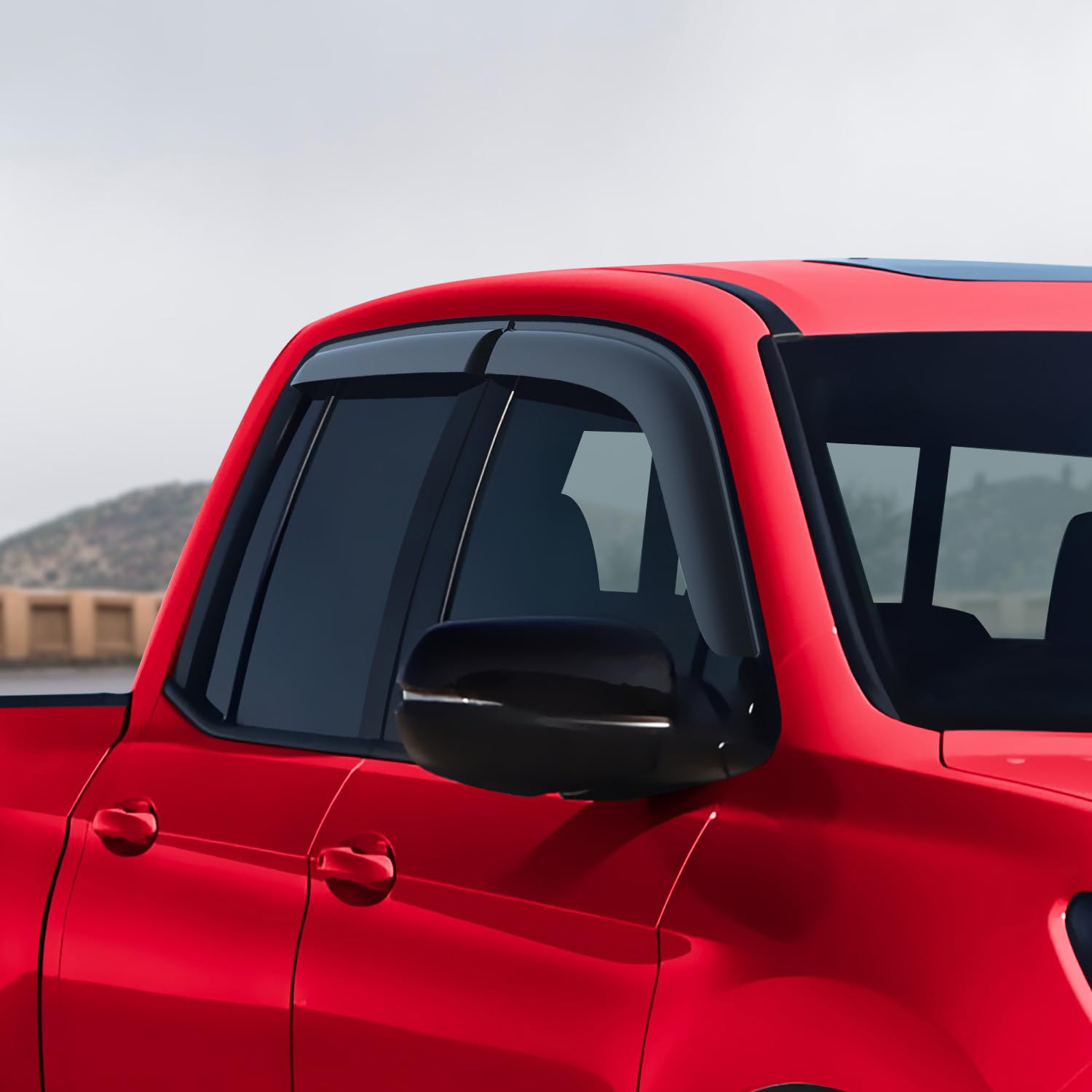 Voron Glass Tape-On Extra Durable Rain Guards For Honda Ridgeline 2017-2025, Window Deflectors, Vent Window Visors, 4 Pieces - 1