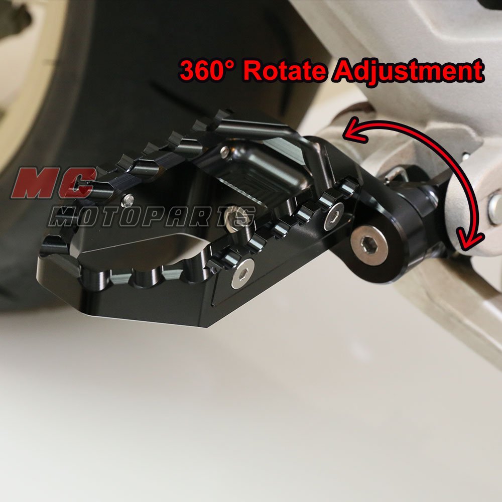 Mc Motoparts Black Cnc 25Mm Adjustable Riser Front Touring Foot Pegs Compatible With Nc 700 S/X 12-16 Nc750X Nc750S 16-19 20 21 22 23 Nc 750