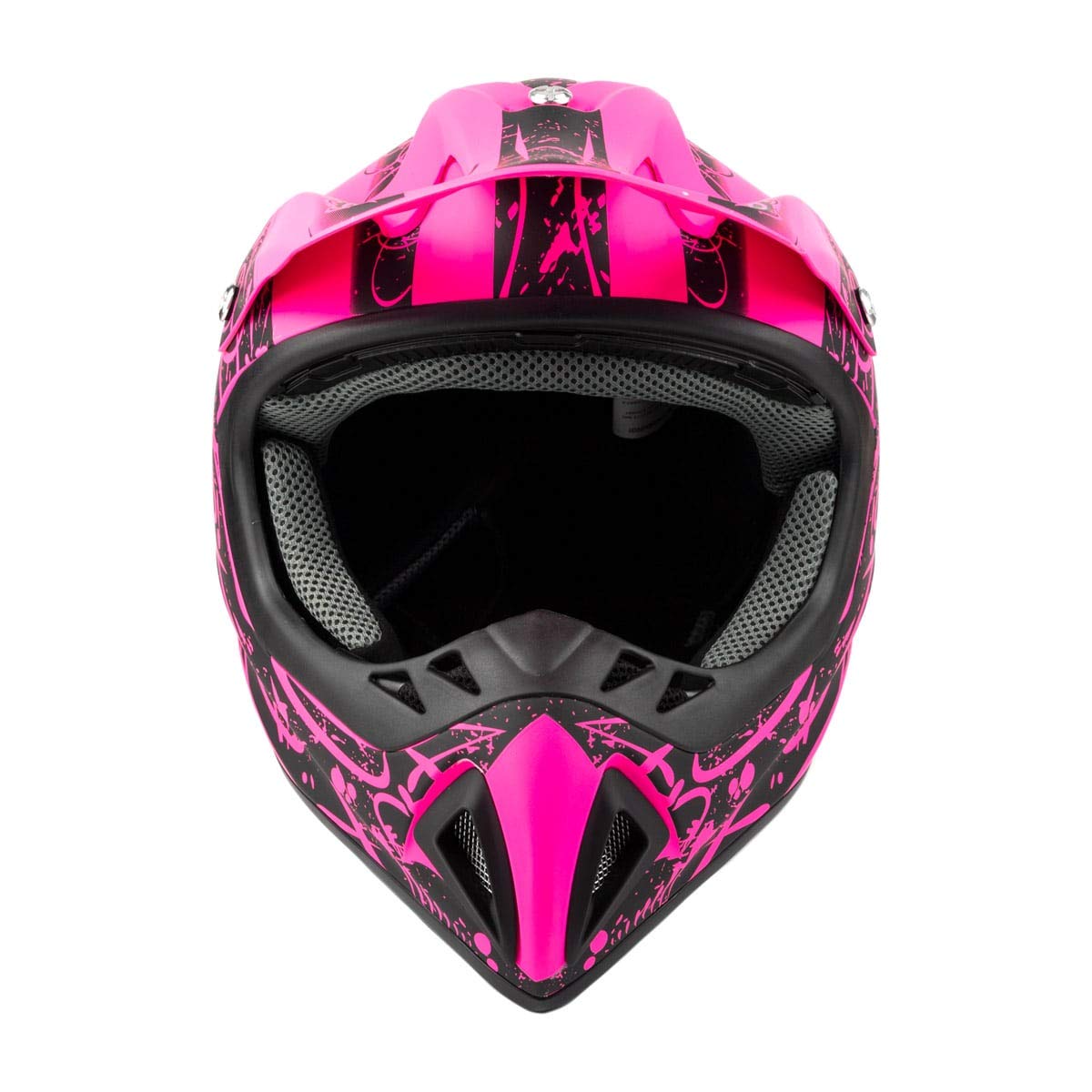 Typhoon Adult Women'S Dirt Bike Atv Helmet Motocross Goggles And Gloves Combo - Matte Pink With Black ( Large )