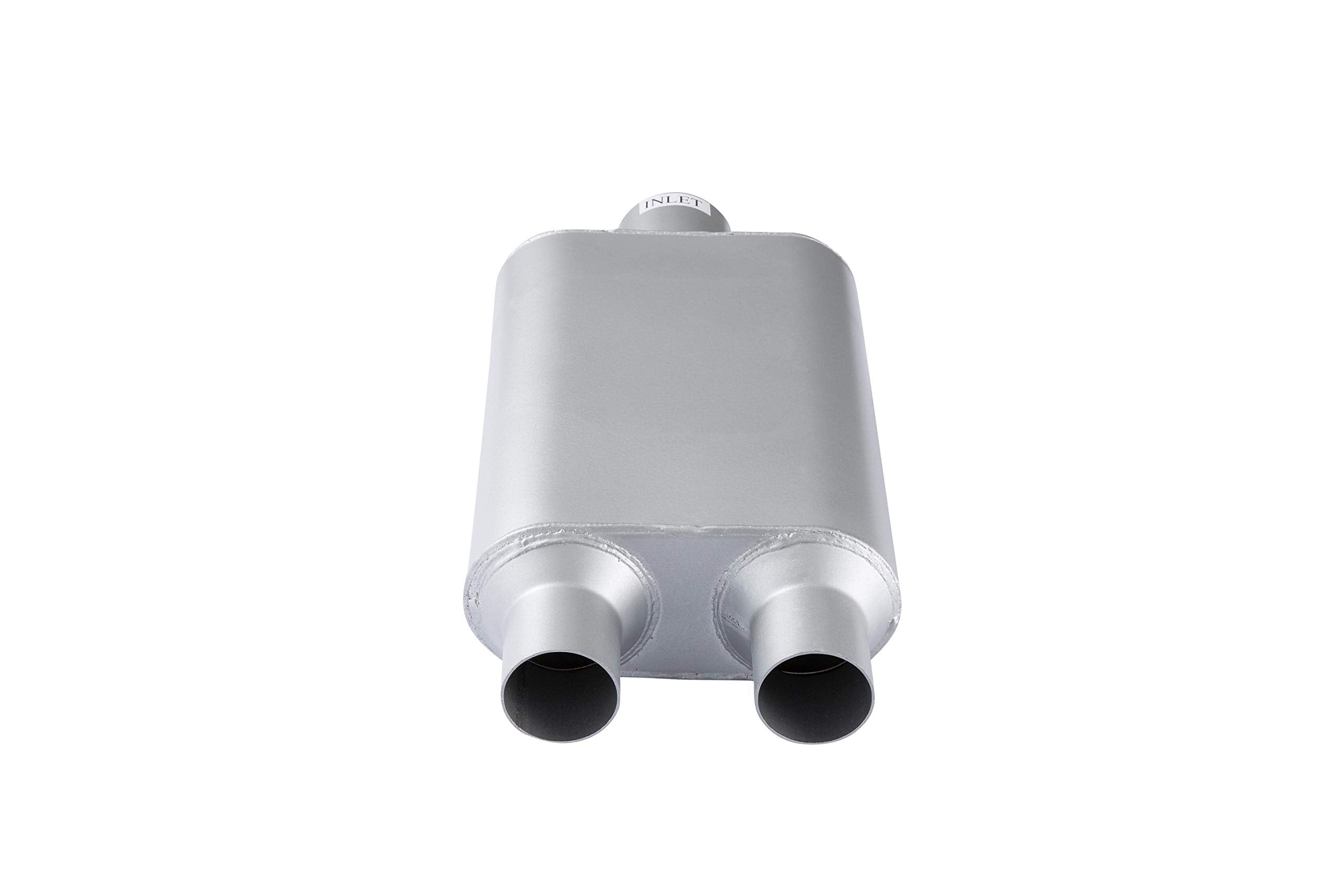 Floshine Universal Mufflers,Dual Chamber 3 Inch Inlet/2.25 Inch Outlet,Performance Automotive Muffler Exhaust Fh430422