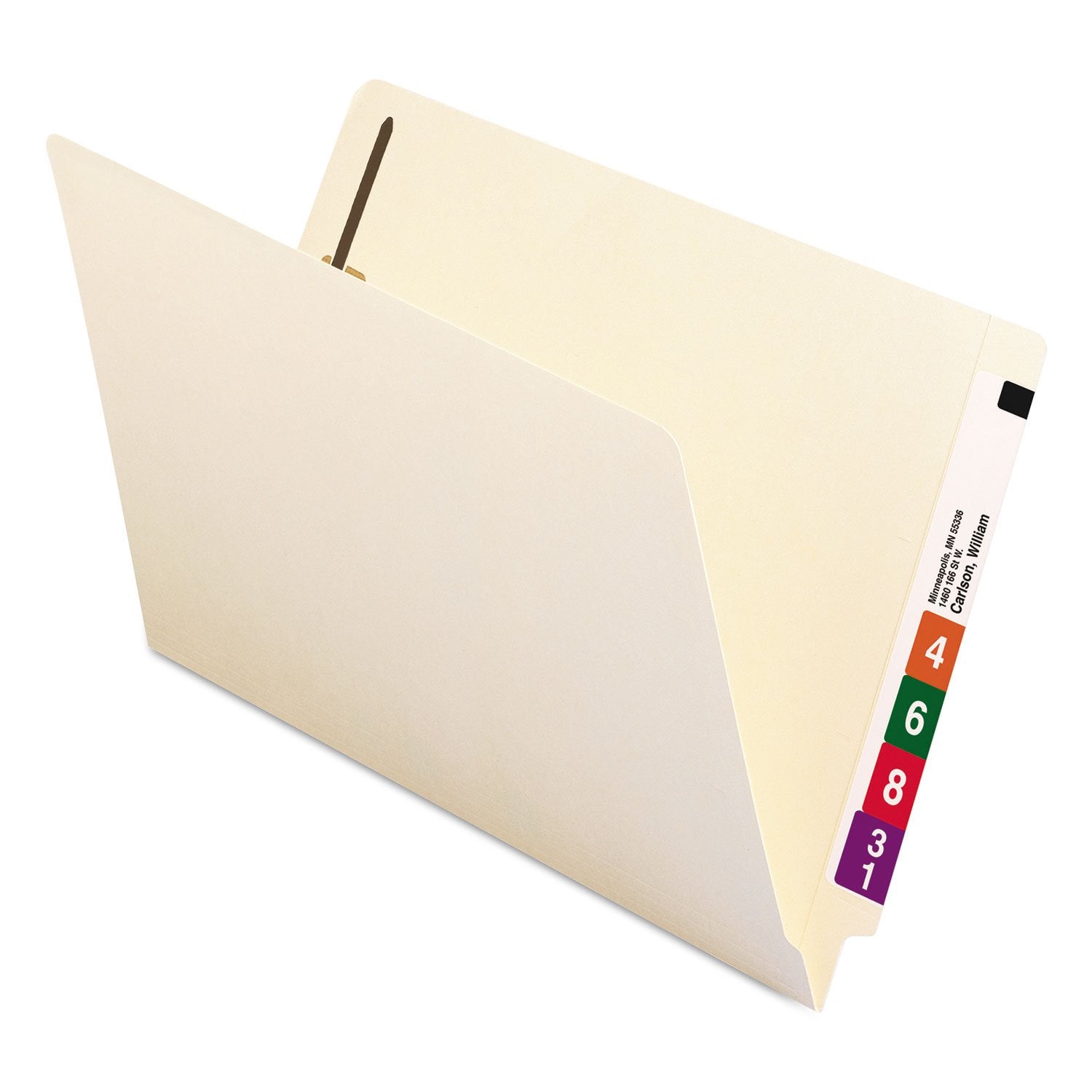 Smead 37110 Heavyweight Folders One Fastener End Tab Legal 11 Point Manila 50/Box