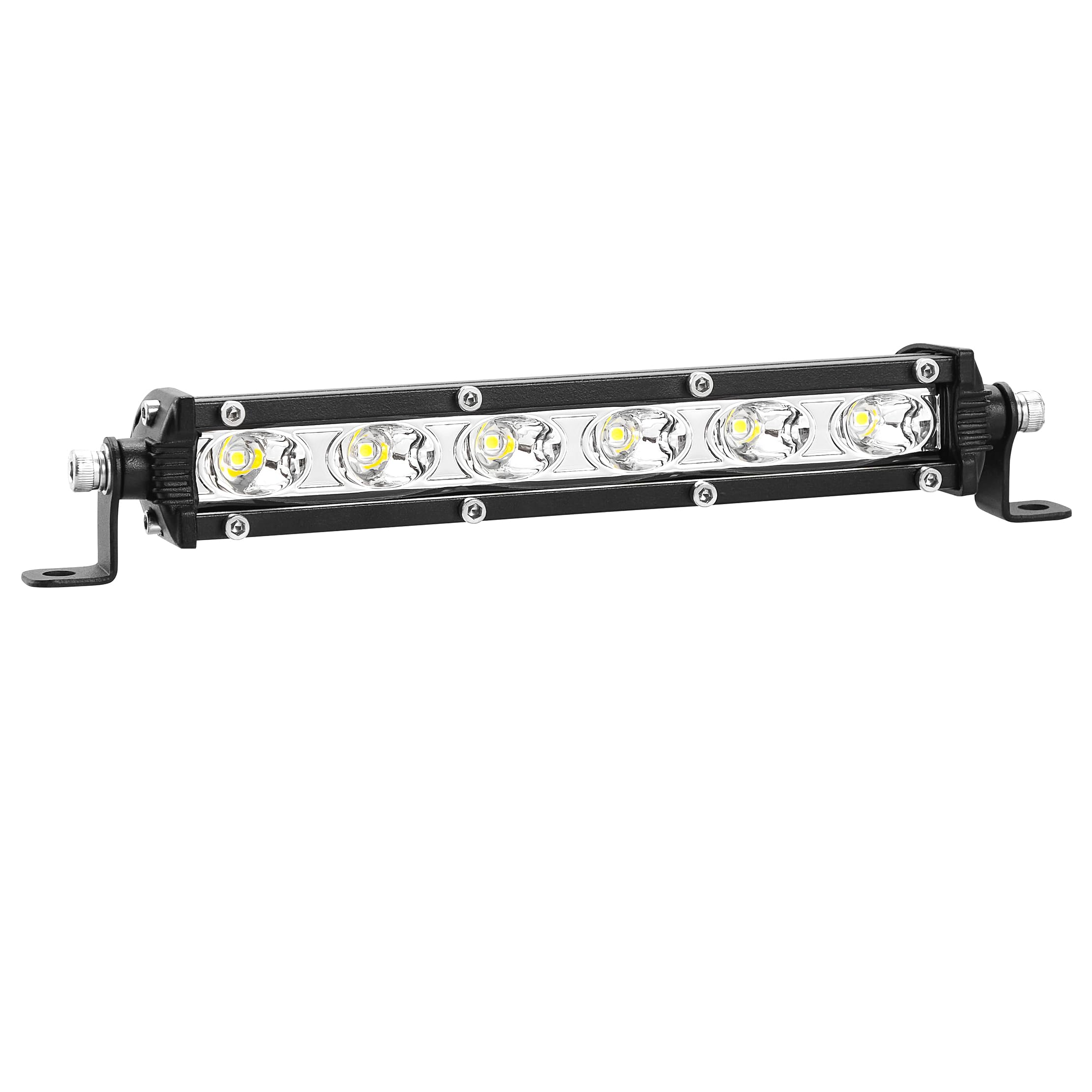 Lightboss 7 Inch Slim Led Light Bar 60W 6000Lm 12V-60V For Truck Atv Utv Jeep Boat Golf Cart Land Mower Trailer Car Off-Road Dri