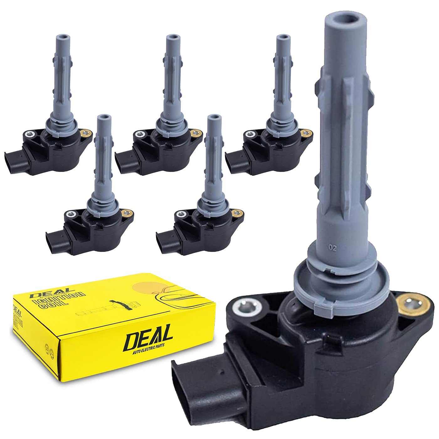 DEAL AUTO ELECTRIC PARTS Pack of 6 New Ignition coils Compatible With C230 C250 C280 C300 C350 E300 E280 E300 S400 SLK300 2.5L 3