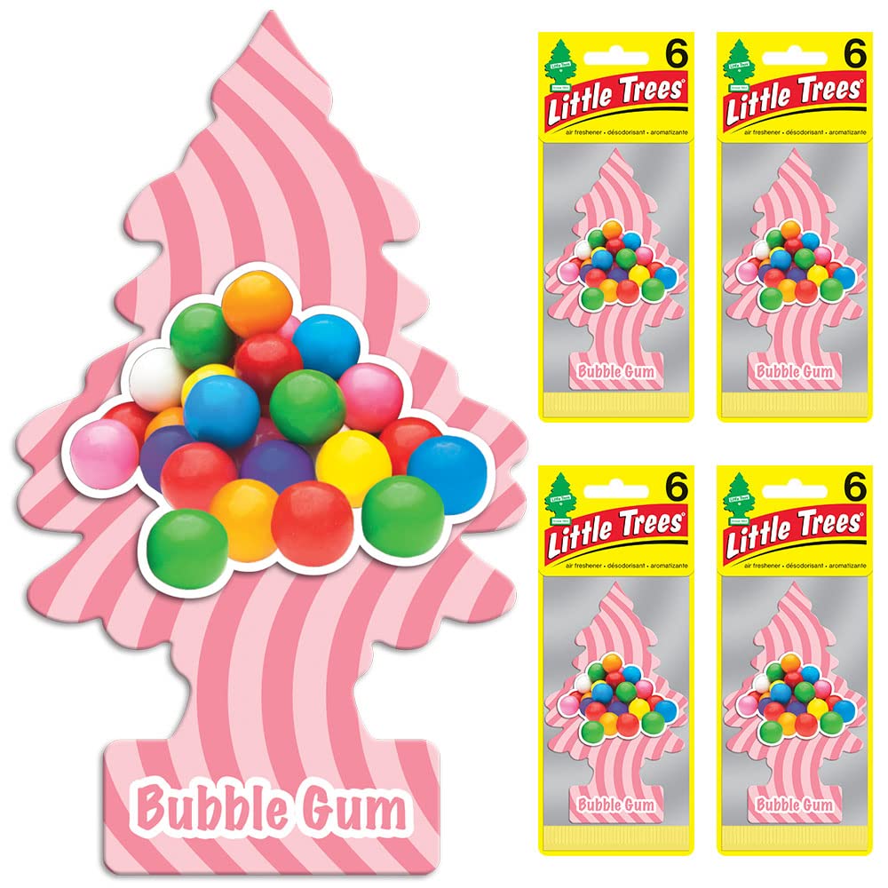 Little Trees Air Fresheners Car Air Freshener. Hanging Tree Provides Long Lasting Scent For Auto Or Home. Bubble Gum, 24 Air Fre