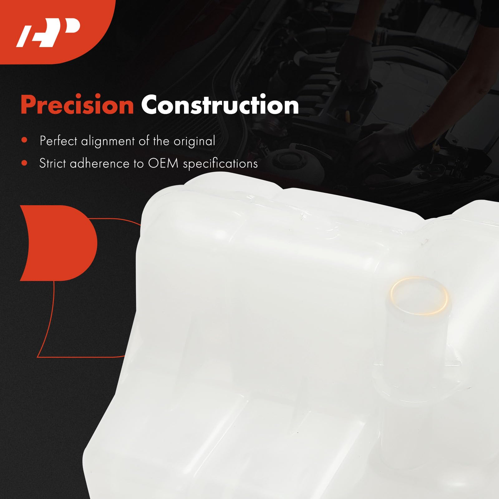 A-Premium Coolant Recovery Overflow Reservoir Tank with Cap for Chevrolet Cruze, Orlando, Buick Cascada & Verano - Plastic, White