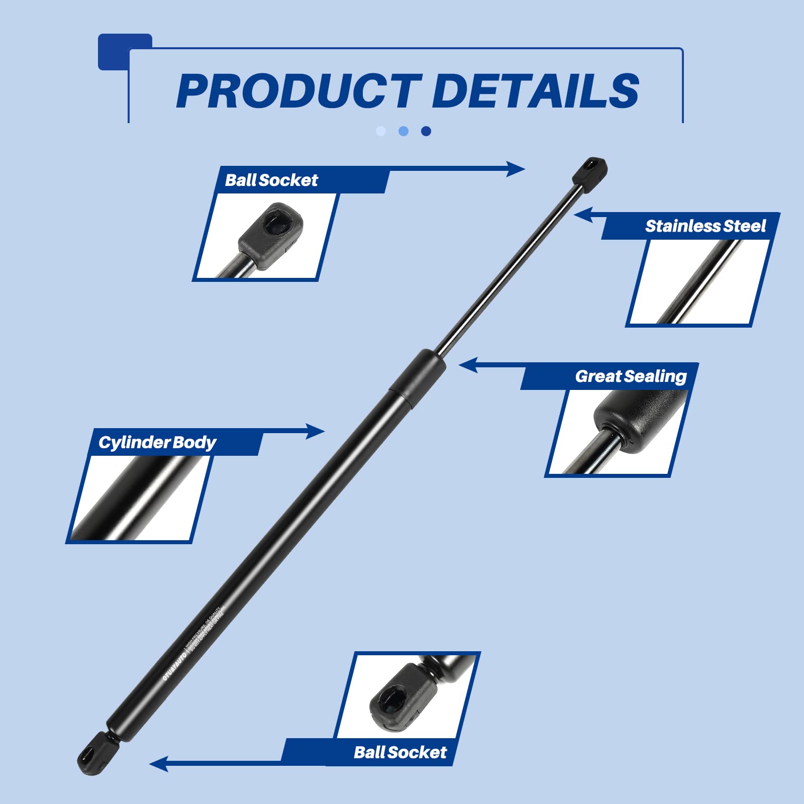 Otuayauto Rear Window Struts Replacement For 2002-2007 Jeep Liberty Rear Glass Shocks Lift Support, 4365 Gas Spring Props (Pack