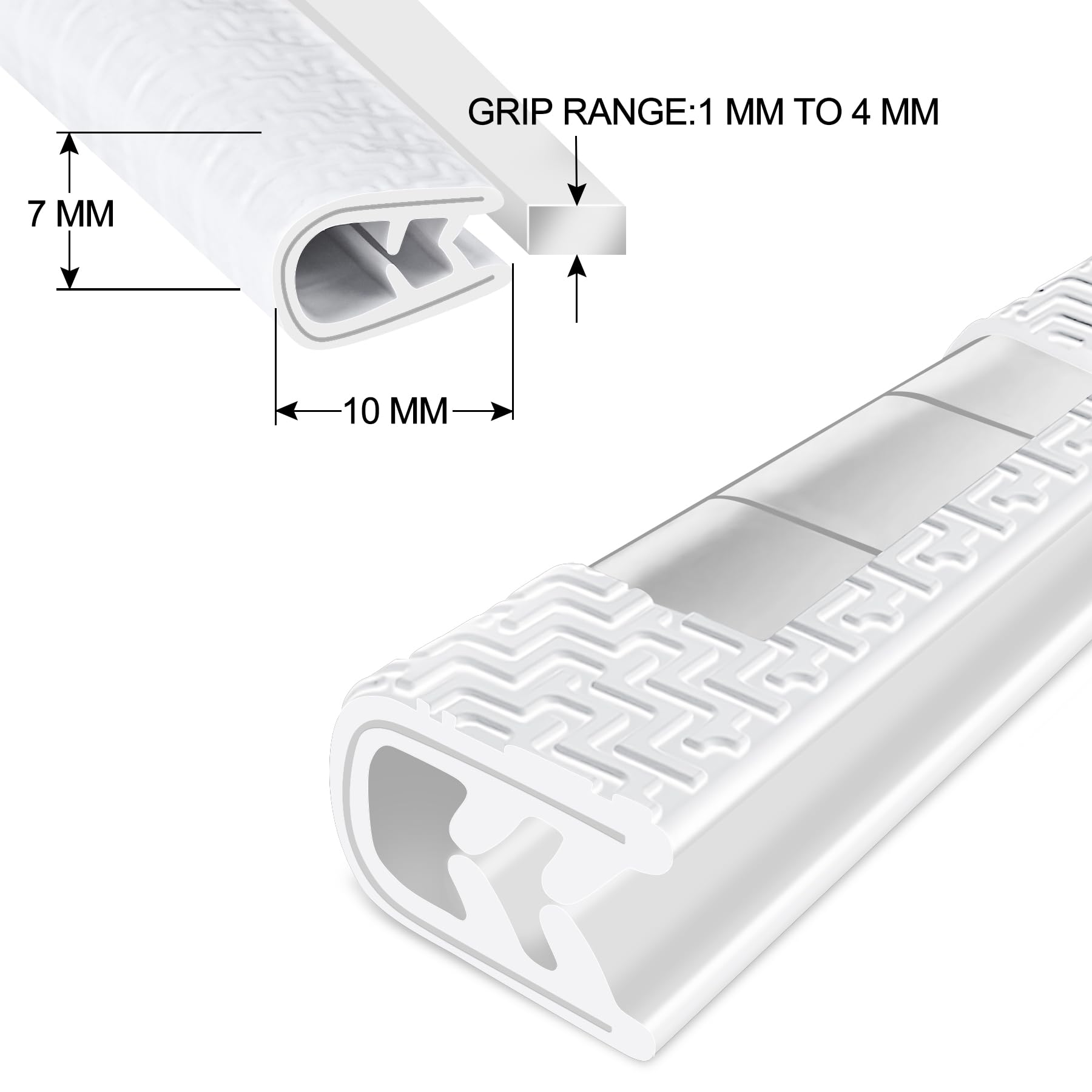 Myfamirea16.4 Ft(5M) Car Door Edge Guards U Shape Edge Trim Rubber Seal Protector Rubber Car Door Protector Car Protection Door