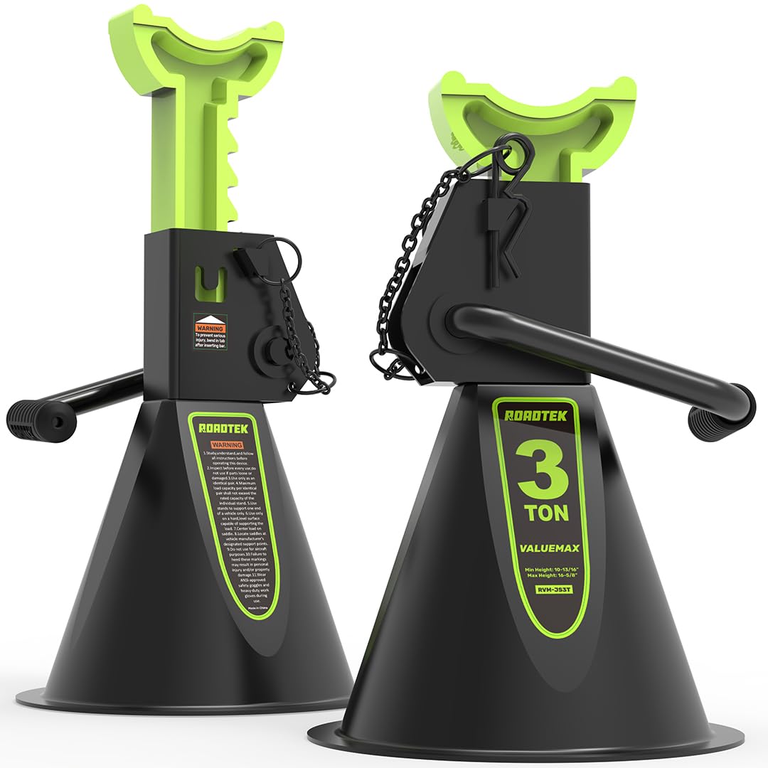Jack Stands, 3 Ton (6,000 lbs) Heavy Duty Car Jack Stands with Seamless Round Steel Base, 10.8-16.6 Adjustable with Double Locki