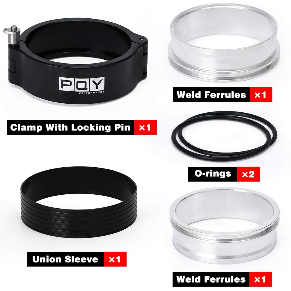 Pqy 2 Inch Aluminum Quick Release V Band Clamp With Flange Intercooler Pipe Clamp Throttle Union Sleeve