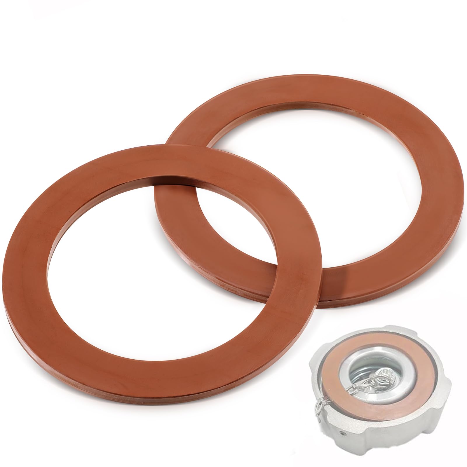 RattanView 2 Pcs Fuel Cap Gasket Compatible with Freightliner 1/4 Turn Fuel Caps Tank Cap Gasket O Ring Circular Replacement Gas