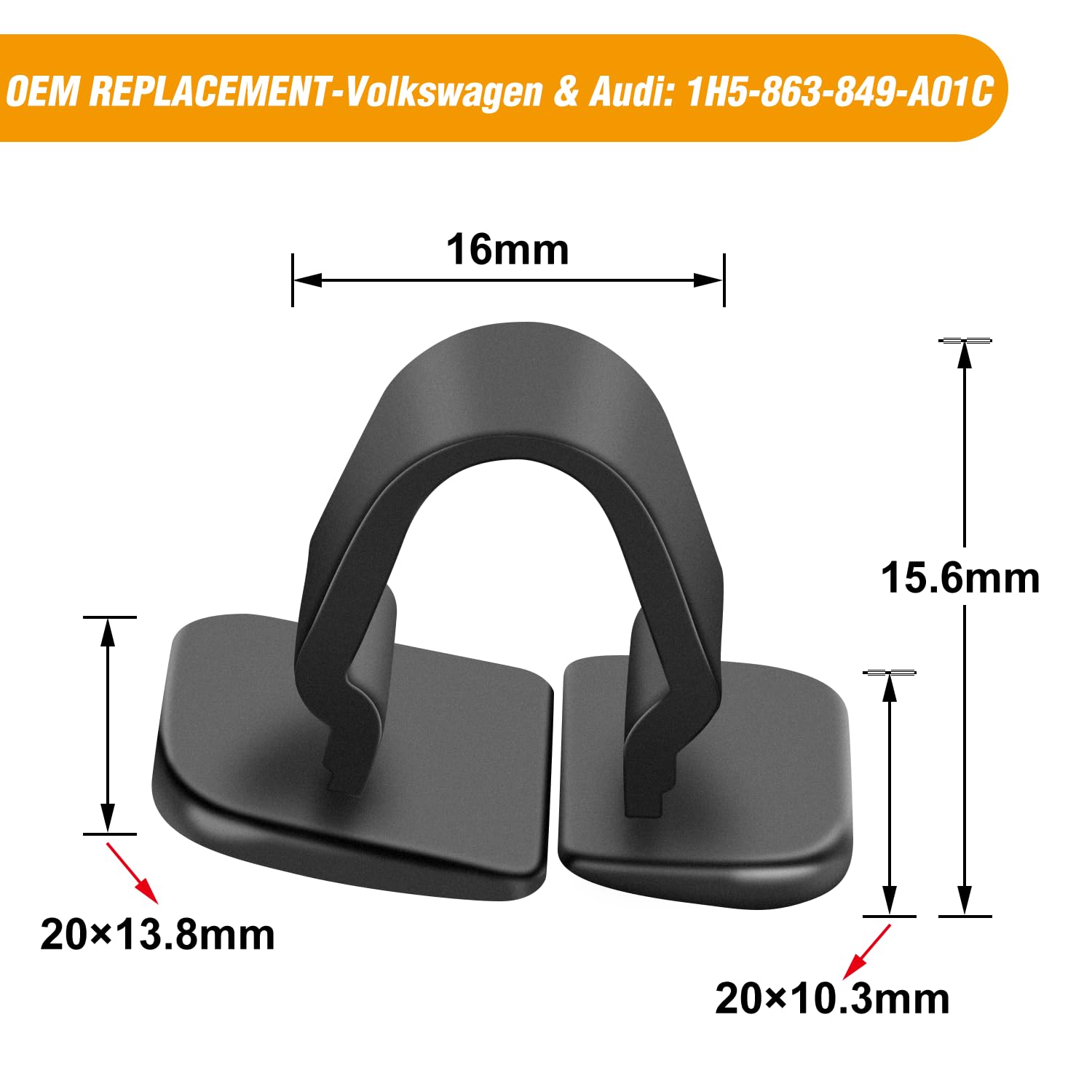Gooacc 50Pcs Hood Insulator Insulation Pad Liner Retainer Clip Retainer Black Nylon For Audi 1H5-863-849-A01C Volkswagen Beetle