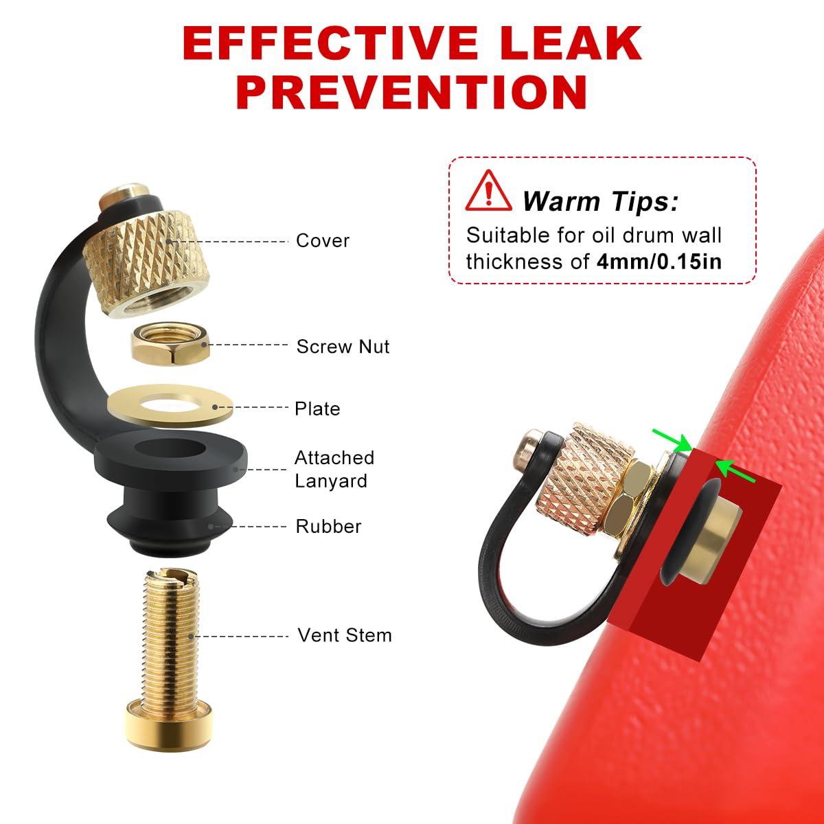 Magicfour Gas Can Vent Caps, 3 Pack, Rubber Replacement Plug for Faster Flow, Compatible with Gas & Water Jugs