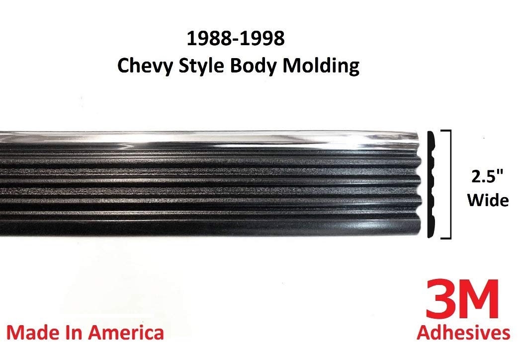 Automotive Authority Chrome Side Body Trim Molding - 320" Full Roll - Black - Model SUVELAM for 1988-1998 Chevy GMC Tahoe Silverado