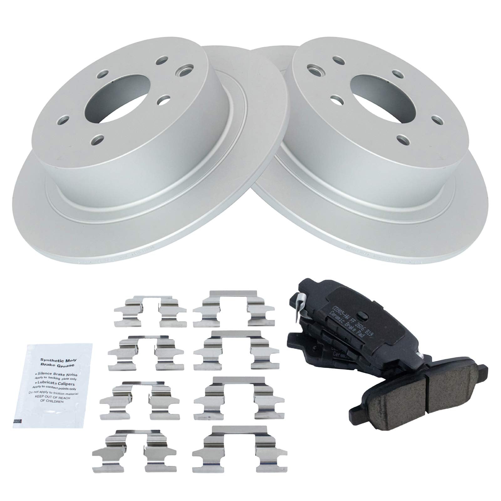 Trq Rear Brake Pad & Rotor Kit Brake Pads Brake Rotor Ceramic Premium G-Coated Compatible With 2002-2022 Nissan Altima 2011-2017