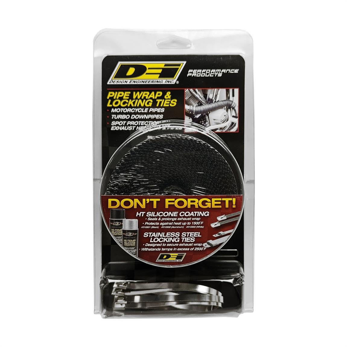 Design Engineering 010119 2 X 25' Pipe Wrap Kit With 4 Locking Ties - Black
