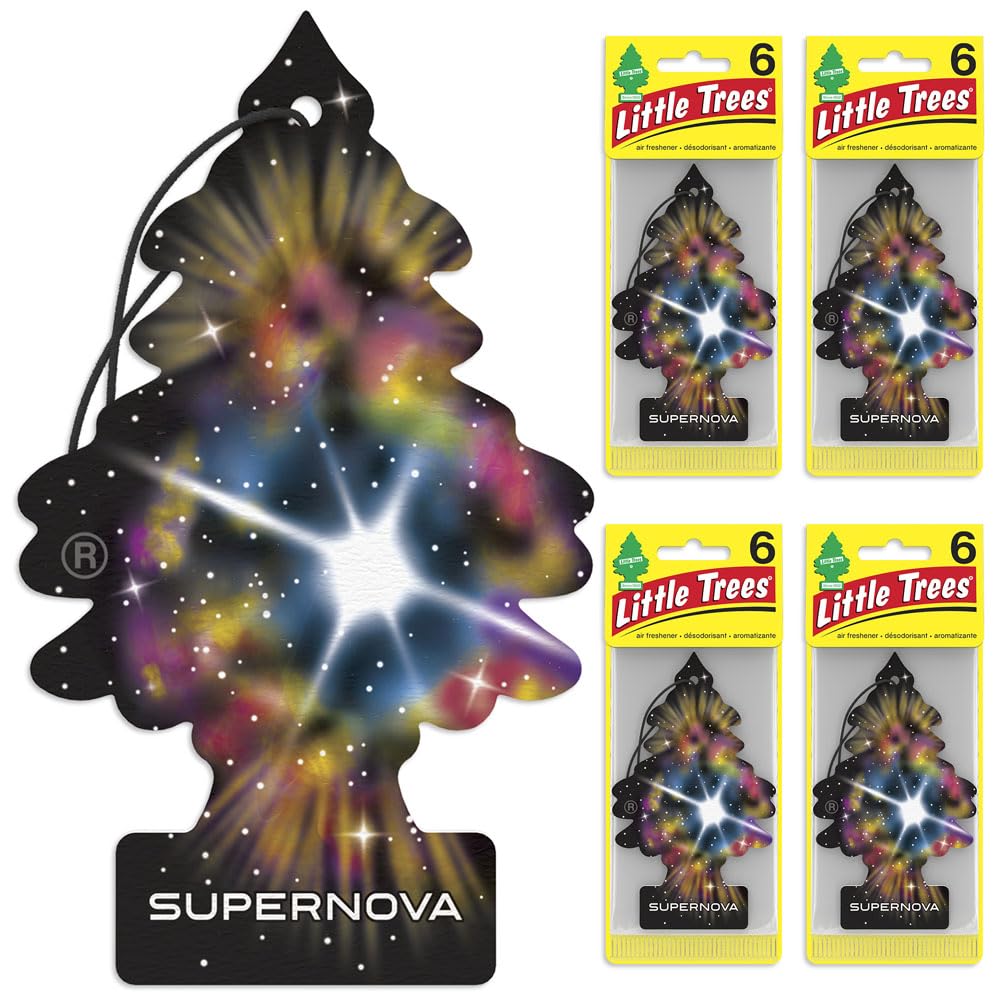 LITTLE TREES Car Air Freshener - Supernova Scent, 24 Count, Long Lasting Hanging Tree for Auto & Home