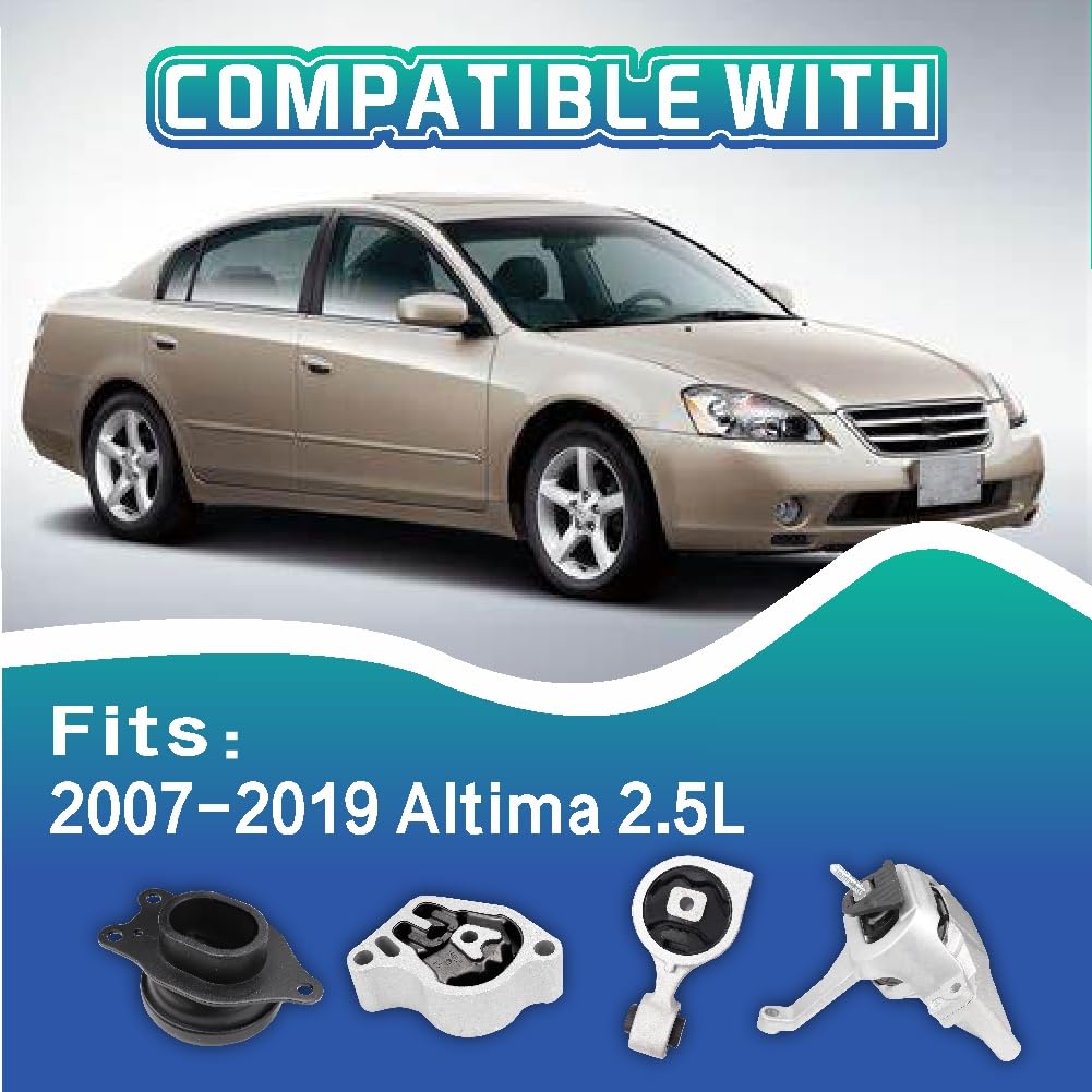 YBDDZH Engine Motor & Transmission Mount Kit for 2007-2017 Altima 2.5L, Set of 4, Silver, Replaces OE A4339 A4340 A
