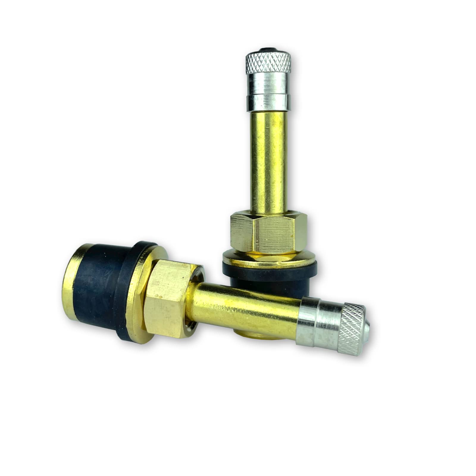 Haltec QS-500 2" Brass Valve Stem - Quickstem for OTR & Farm Tires, .625" Valve Holes, Emergency Replacement