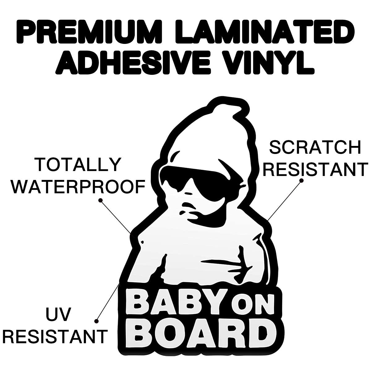 Baby On Board Sticker For Cars (2 Pcs) Baby On Board Sign Decal No Need For Suction Cup Or Magnets Strong Adhesive/Removable/Ref