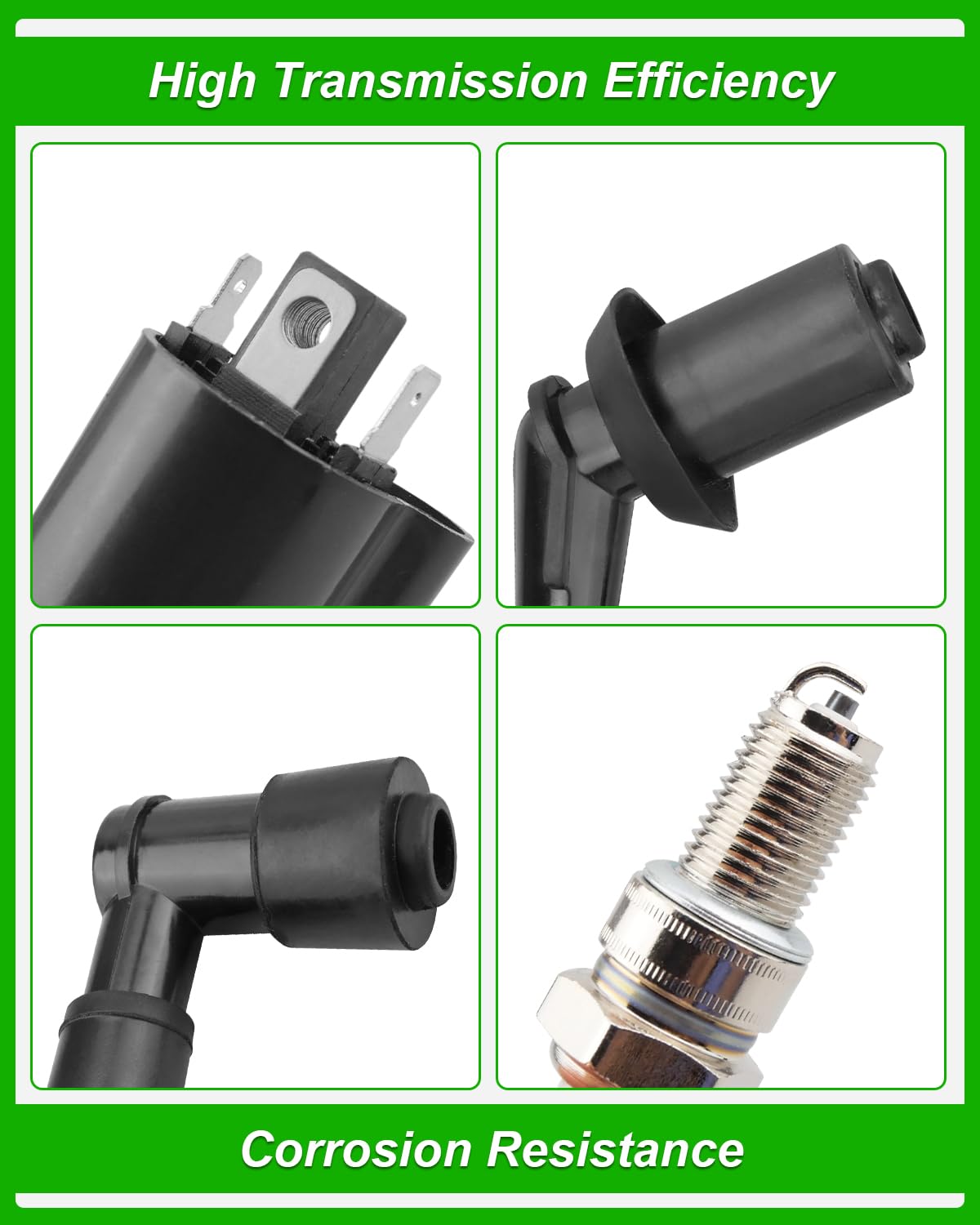 JUQAFY Ignition Coil Kit for Kaws-ki Mule 2510 3010 4000 4010, Replaces 21121-2083, 21121-206