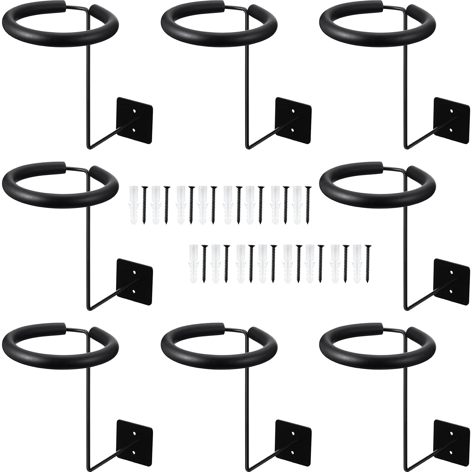 Wall-mounted Motorcycle Accessories Black Helmet Holders Metal Helmet Hangers Multifunctional Helmet Racks with Sponge Tubes and