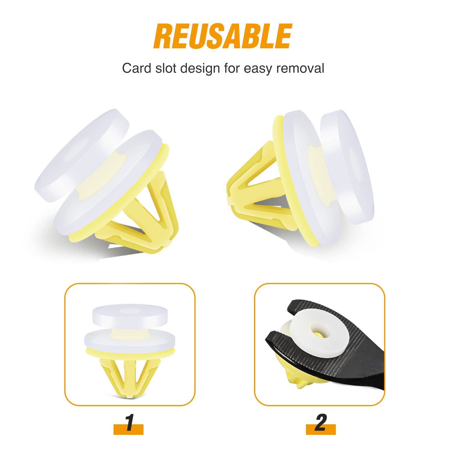 Gooacc 50Pcs Lower Door Sill Moulding Clip For Land Rover Freelander Lr3 Lr4 Range Rover Sport Dyc101420 White Yellow Nylon