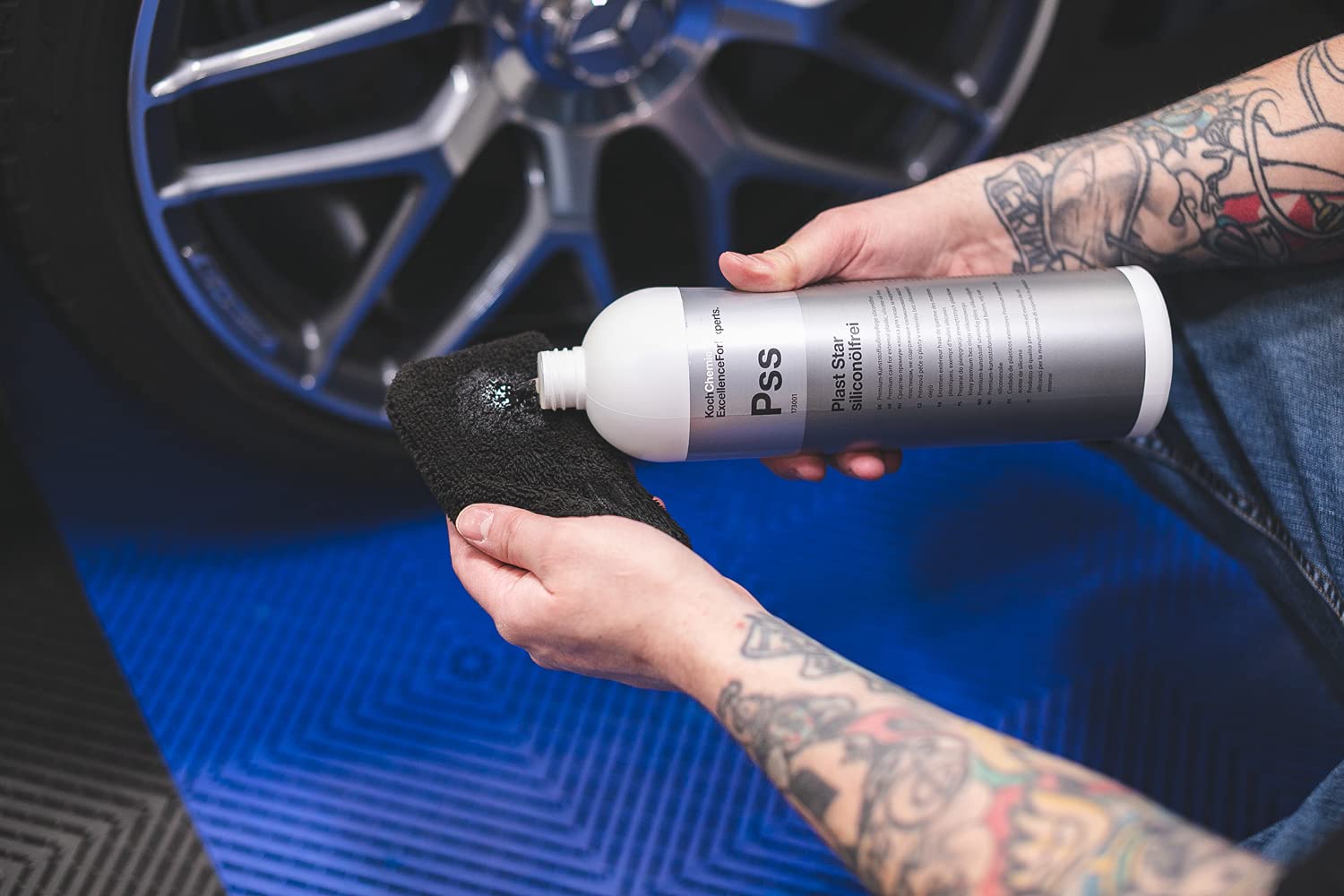 KOCHCHEMIE Plast Star Silicone Free Exterior Trim Dressing - UV Protection for Tires & Mouldings - 1 Liter
