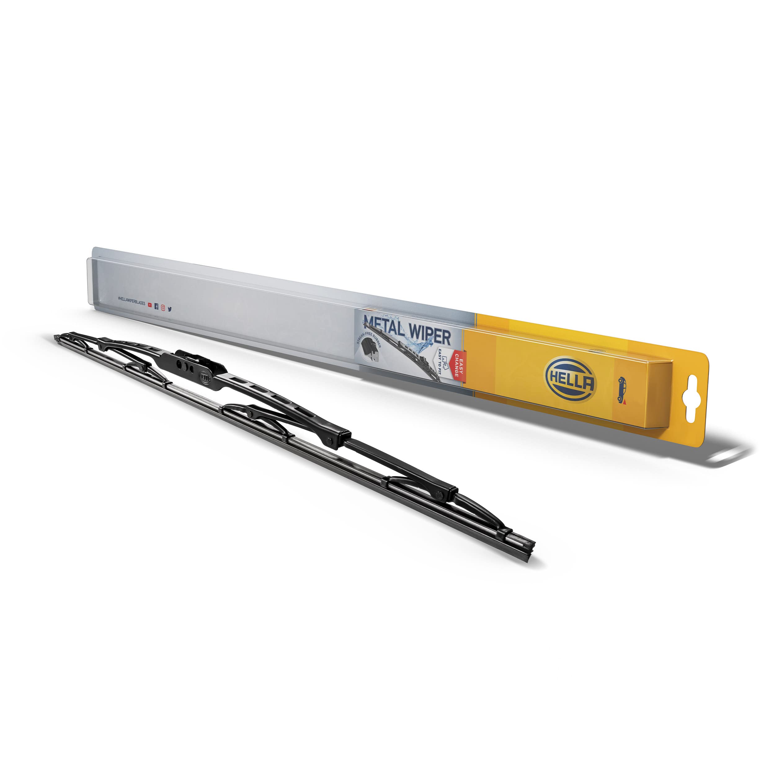 Hella Oe Quality 22 Inch All Seasons Streak-Free Rubber Standard Wiper Blade (Single Blade) Fits Select Bmw Chevrolet Chrysler D