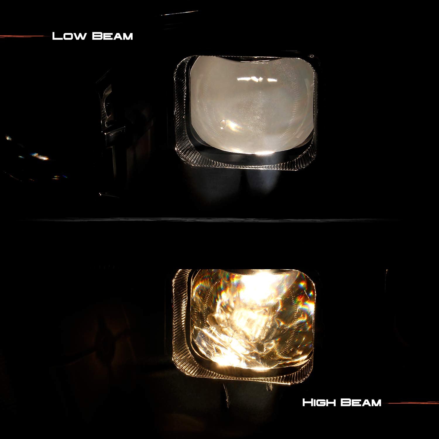 AKKON Projector & Bar LED Headlights for 09-18 Dodge Ram 1500/2500/3500, Dual Projector Black Housing, Includes Light Bulbs