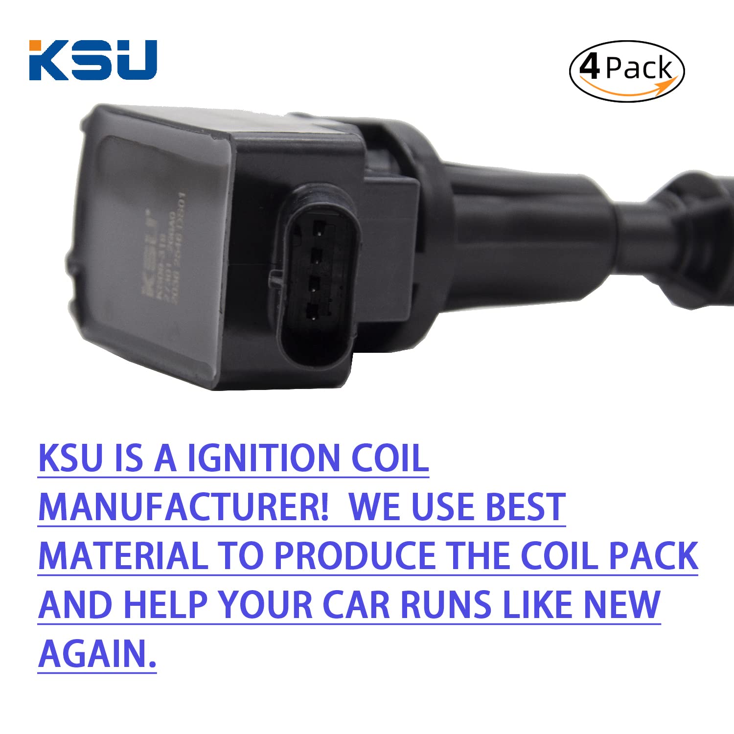 KSU Coil packcompatible with Hyundai Sonata 2.0L L4 Turbocharged 2015 2016 2017 2018 2019