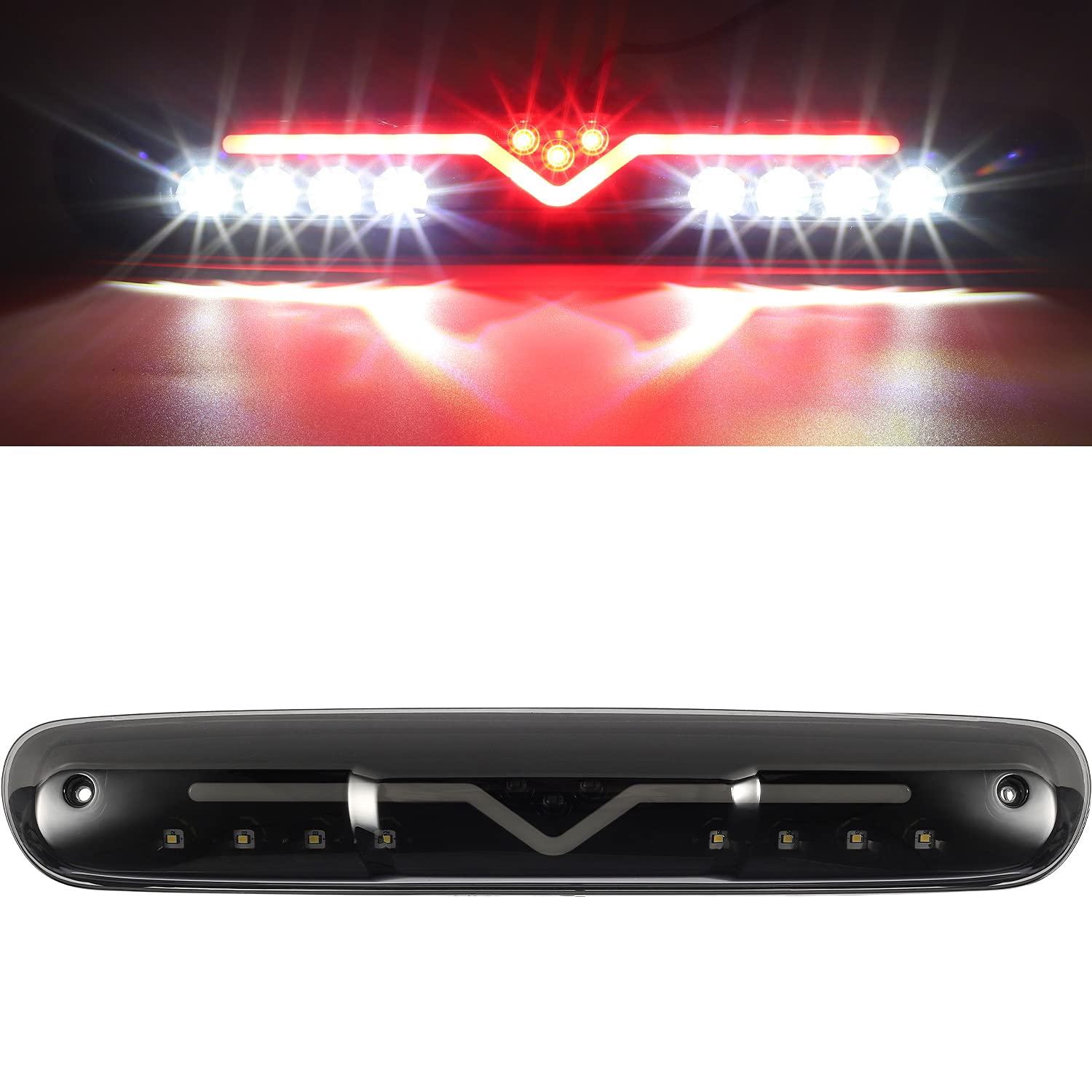 Partsam High Mount Stop Light Led 3Rd Brake Replacement For 07-13 Silverado/Sierra 1500 2500Hd 3500Hd Third Rear Cab Roof Center