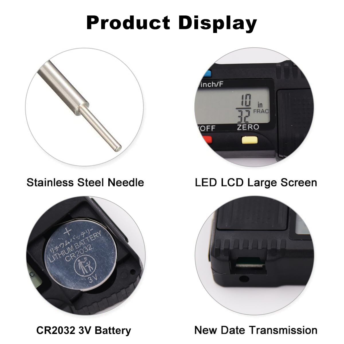 SAFELIFE Digital Tire Tread Depth Gauge - 3 Modes, Black, Model GL-1707, Accurate Measurement for Cars, Trucks, Motorcycles
