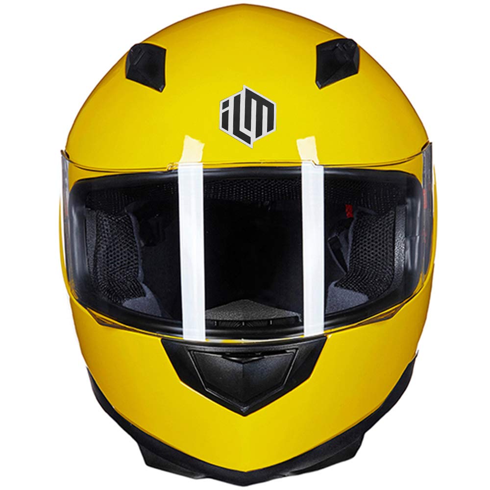 Ilm Full Face Motorcycle Street Bike Helmet With Removable Winter Neck Scarf + 2 Visors Dot Model-Jk313 (M, Yellow)