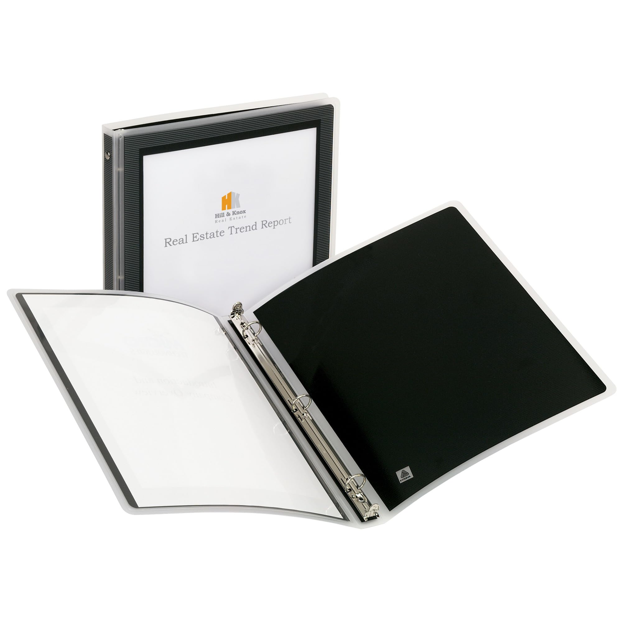 12 Avery Flexi-View Round-Ring Presentation View 3-Ring Binders, 1/2 Capacity, Black, Ea - Ave15767
