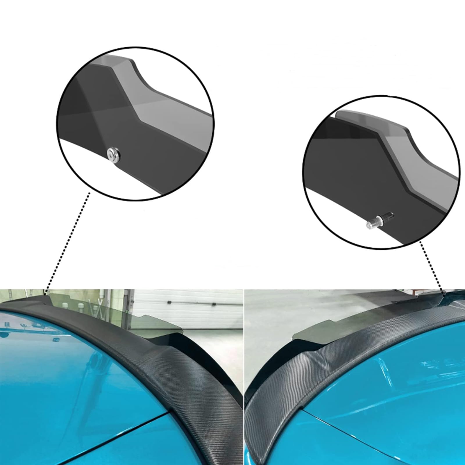 NTING Venom Series V2 Rear Wickerbill Spoiler for Dodge Charger 2015-2023, Gloss Black, ABS, Model A-DQWY01-1, 2 Pcs