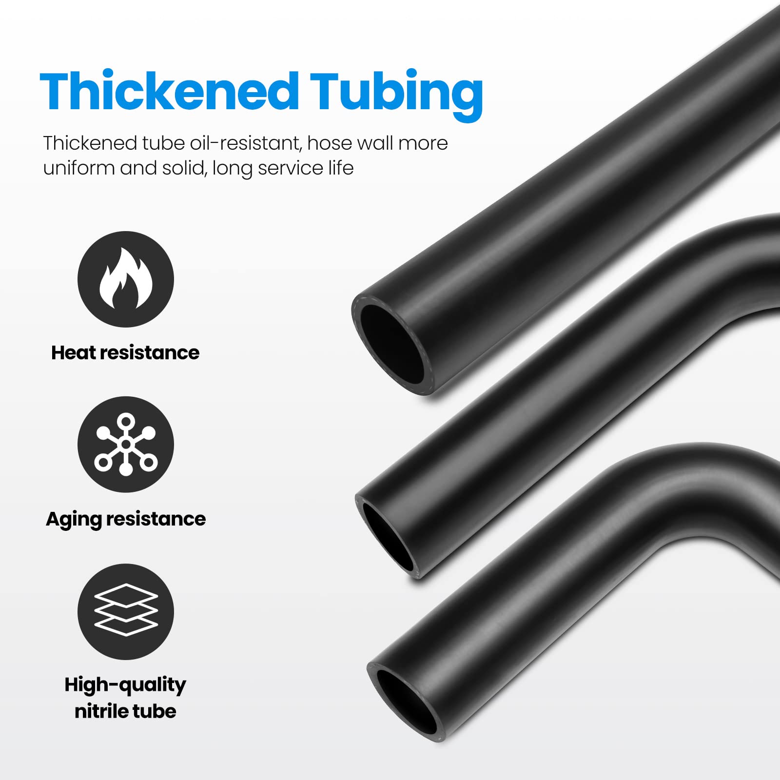 Tkkeuep Gasoline Fuel Filler Tube With 4 Hose Clamps, 2 Inch Inside Diameter Reinforced Hose (45 Degree, 2'' Id)