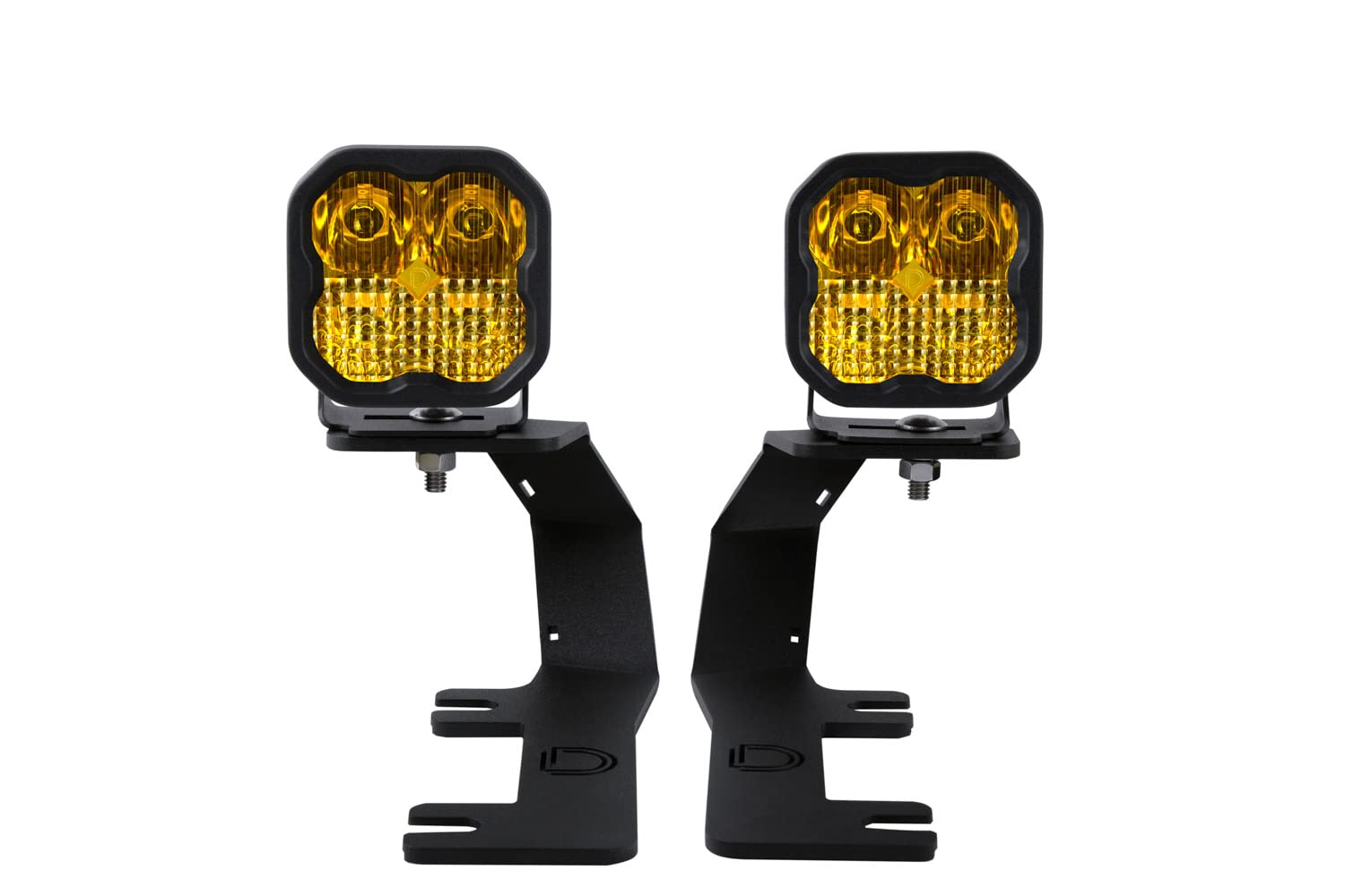 Diode Dynamics Stage Series Backlit Ditch Light Kit compatible with Chevrolet Silverado 1500 2014-2019, SS3 Sport Yellow Combo