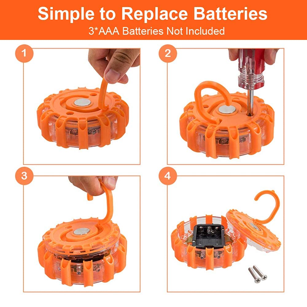 PACETAP Car Roadside Emergency Kit - 12 Pcs Auto Safety Tools, LED Road Flare, Jumper Cables, Towing Rope, Winter Accessories