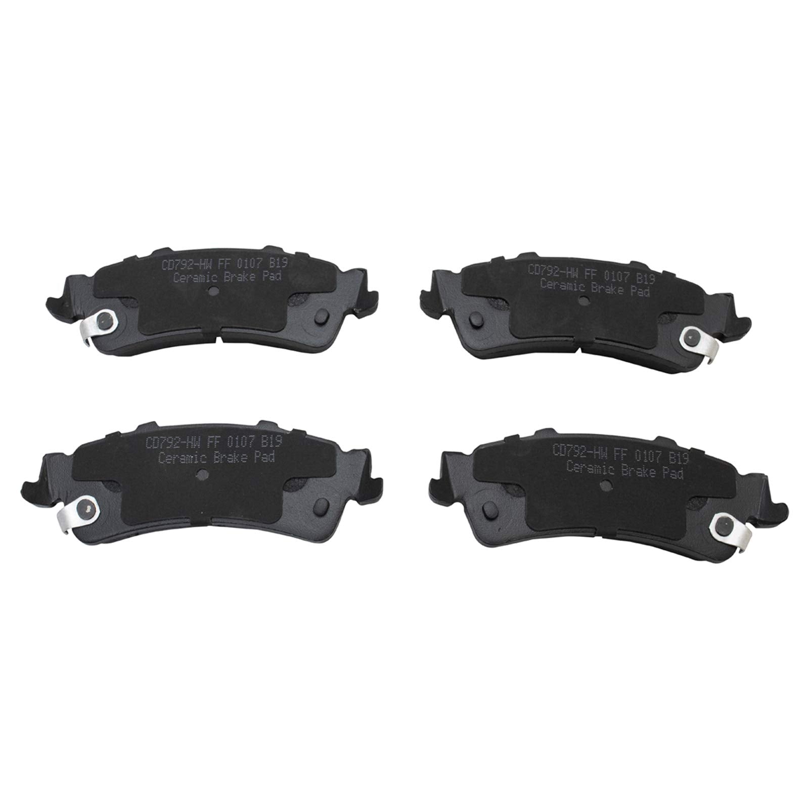 TRQ Rear Posi Ceramic Brake Pad Kit Set for Astro/Avalanche 1500 / Deville/Escalade/Escalade EXT/Safari/Sierra 1500 / Silverado