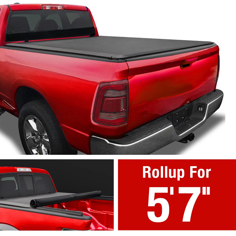 Maxmate Soft Roll-Up Truck Bed Tonneau Cover Compatible With 2019-2025 Ram 1500 New Body (Not Fit 19-25 Classic) | 5'7'' (67'')
