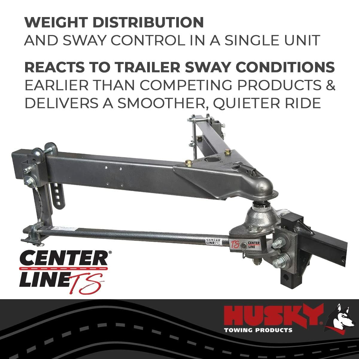 Husky Liners 32216 Center Line Ts With Spring Bars - 400 Lb. To 600 Lb. Tongue Weight Capacity (2-5/16 Ball) For Trailer
