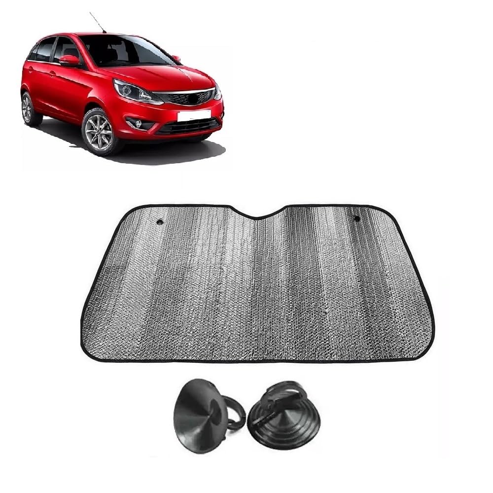 Car Windshield Sun Shade UV Rays Protector Silver Sunshade Solar Reflective suitable for Tata Bolt