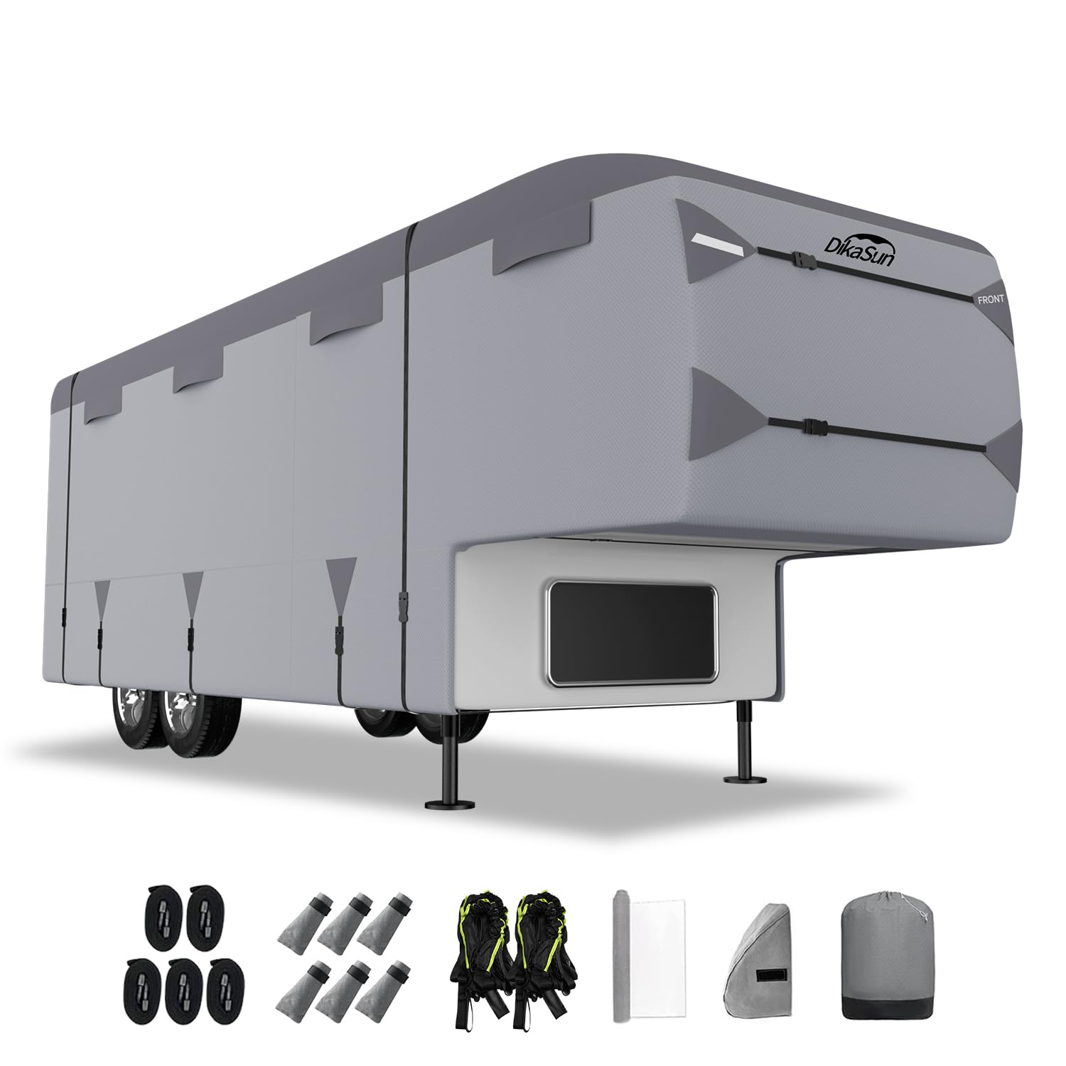 Dikasun Fifth Wheel Rv Cover With 7-Ply Layers,5Th Wheel Camper Cover 34-37Ft Uv Protection Waterproof Windproof And Breathable