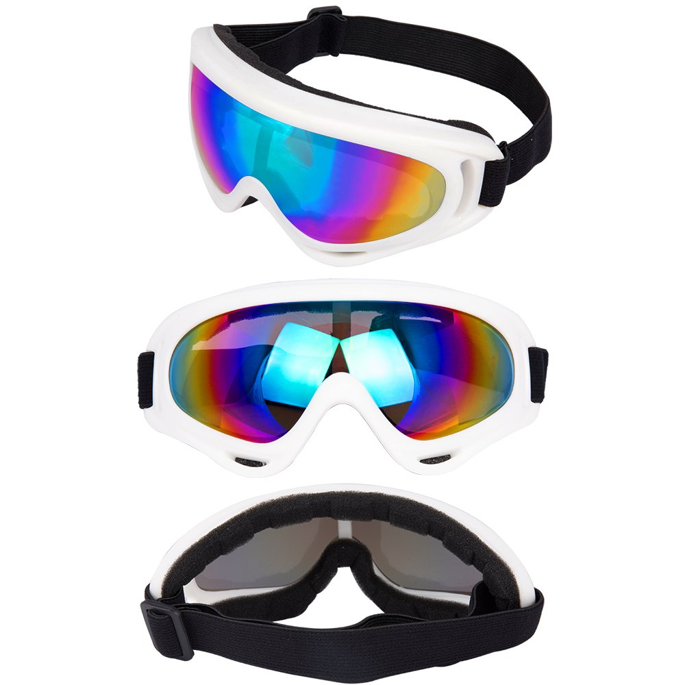 Ljdj Ski Goggles Motorcycle Goggles - Snowboard Glasses Set Of 2 - Dirt Bike Atv Motocross Anti-Uv Adjustable Riding Offroad Pro