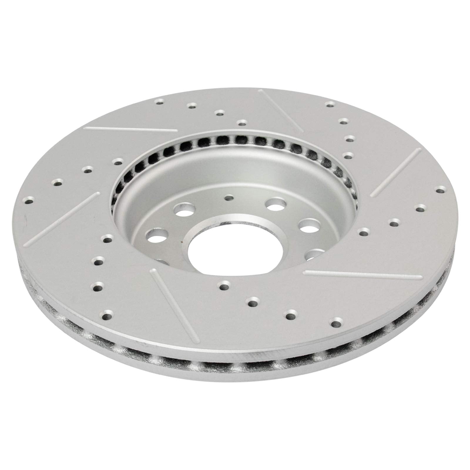 Trq Front Performance Brake Rotor Drilled Slotted Pair Set For 2011-2015 Audi A3 / 2011-2015 Audi A3 Quattro / 2010-2017 Vw Golf