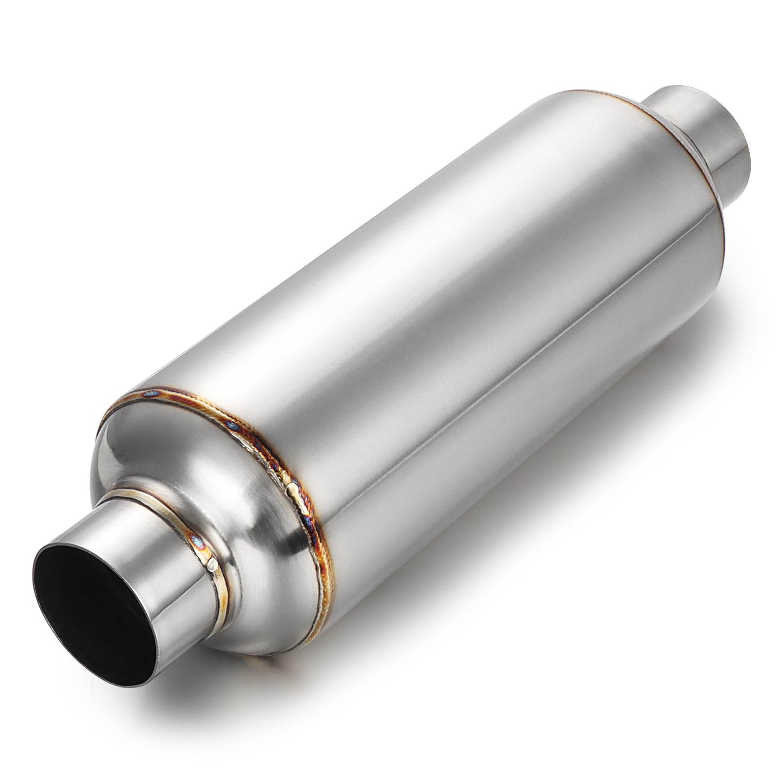 A-Karck 4 '' Inlet Exhaust Resonator, 4 '' Inlet 4 '' Outlet 30 '' Overall Length Muffler Resonator Stainless Steel