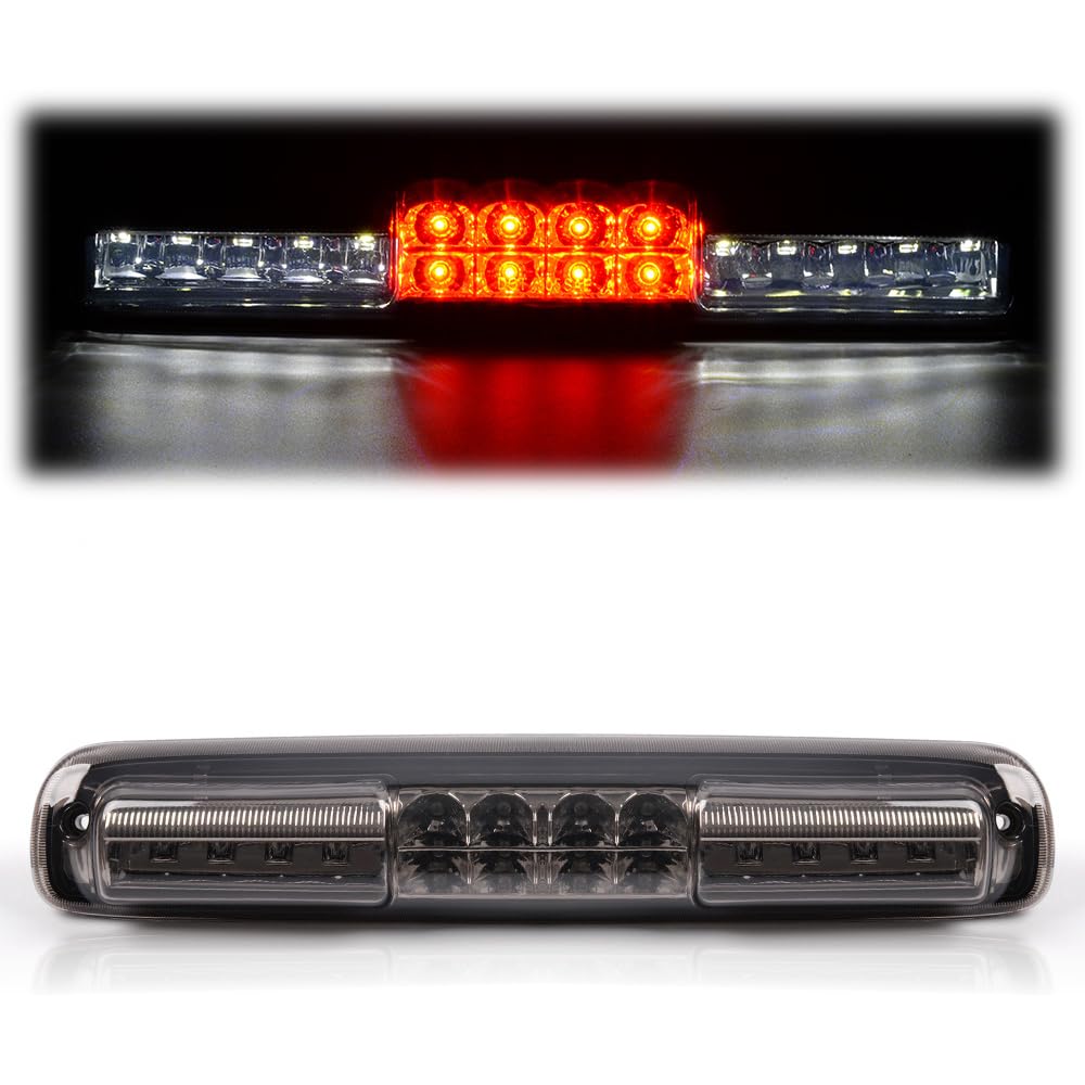 LQI LED Third 3rd Brake Light, Compatible With 1999-2007 Chevy Silverado / 1999-2007 GMC Sierra1500 2500 3500, Chrome Housing Sm