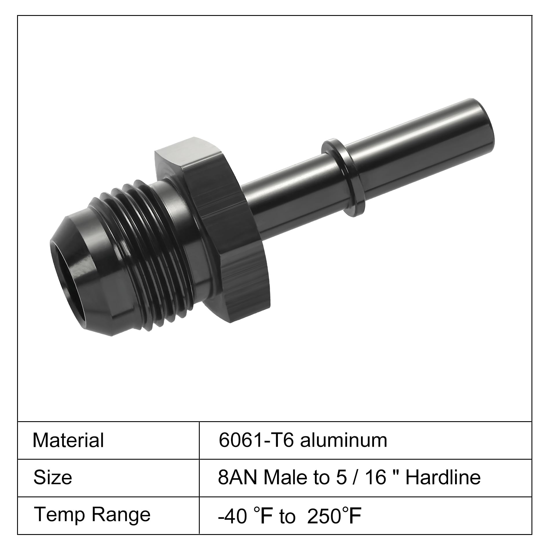 Evil Energy 8An Male To 5/16 '' Sae Quick Disconnect Male Push On Efi Fitting Adapter Aluminum